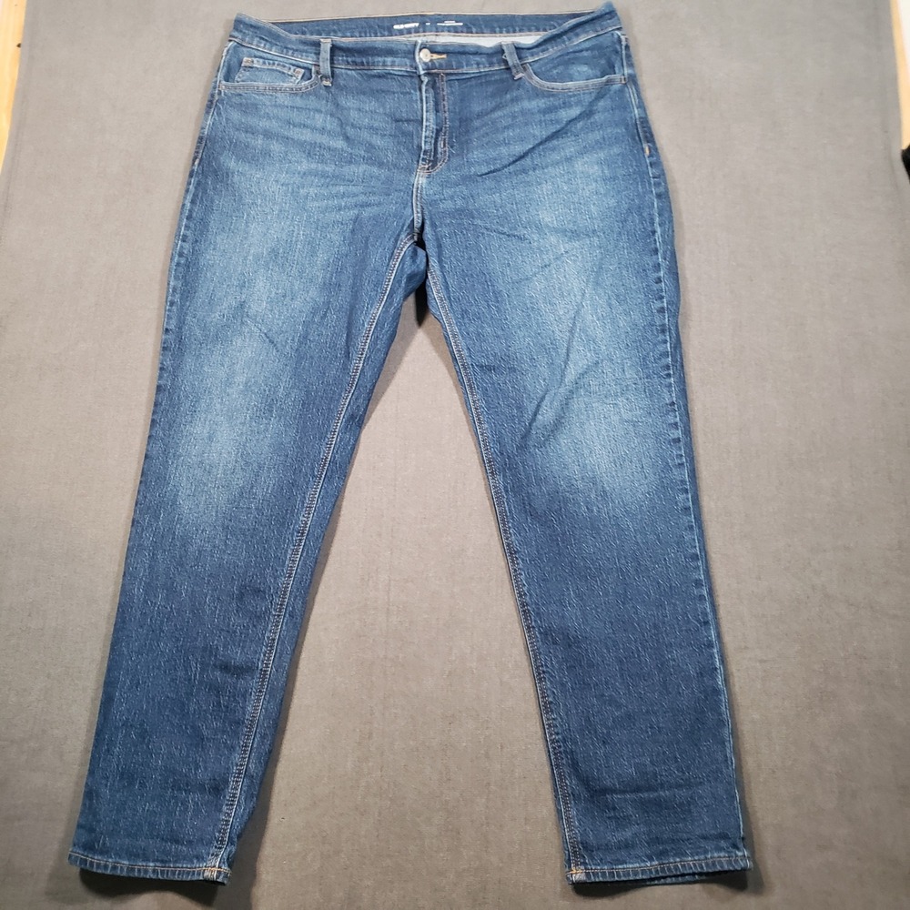 Old Navy Wow Boyfriend Jeans Womens 16 Blue Mid-Rise Medium Wash Denim